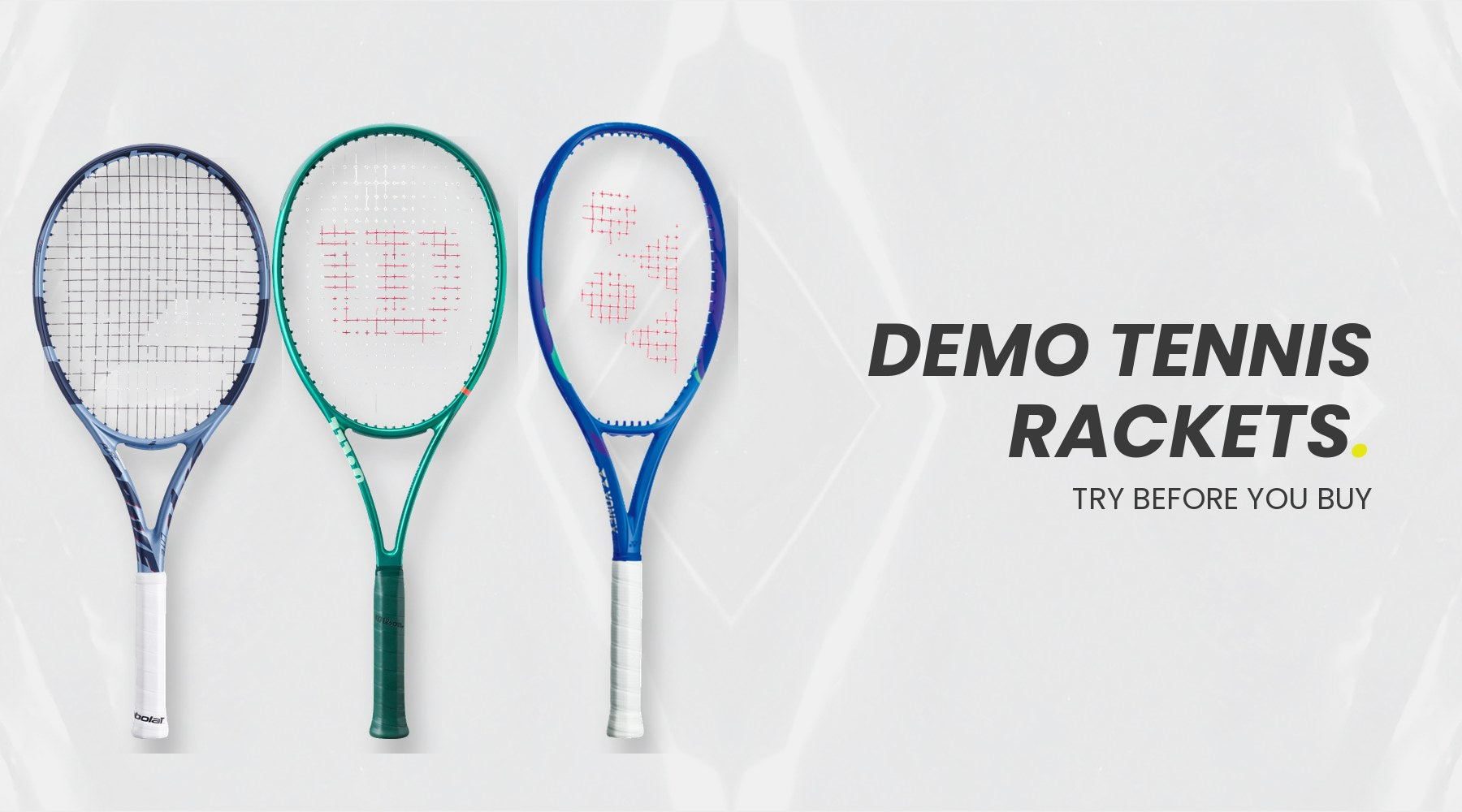 Tennis rackets available to try through the Central Sports demo service