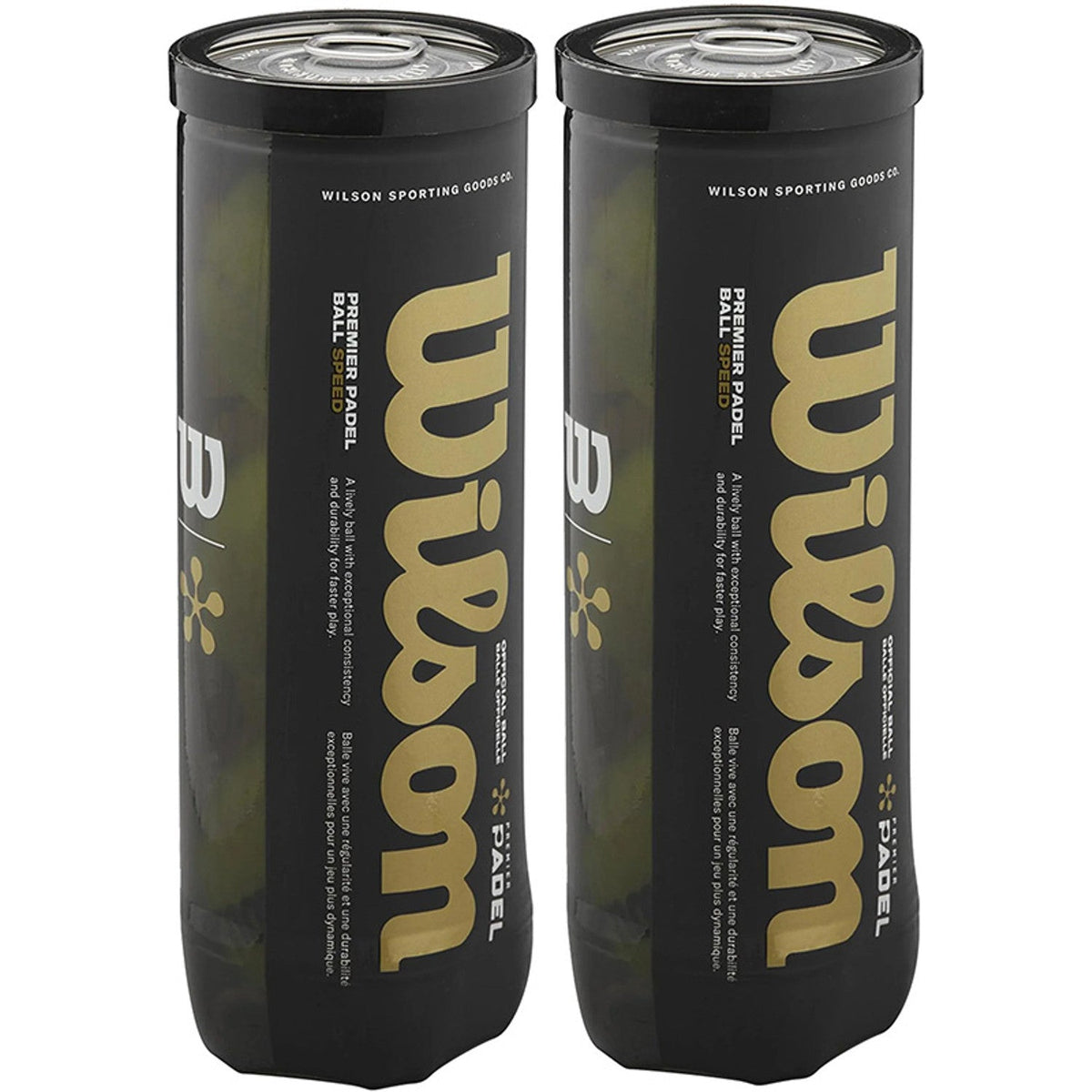 Wilson Premier Padel Speed Balls (Twin Pack of 3) Yellow One Size Padel Balls Wilson