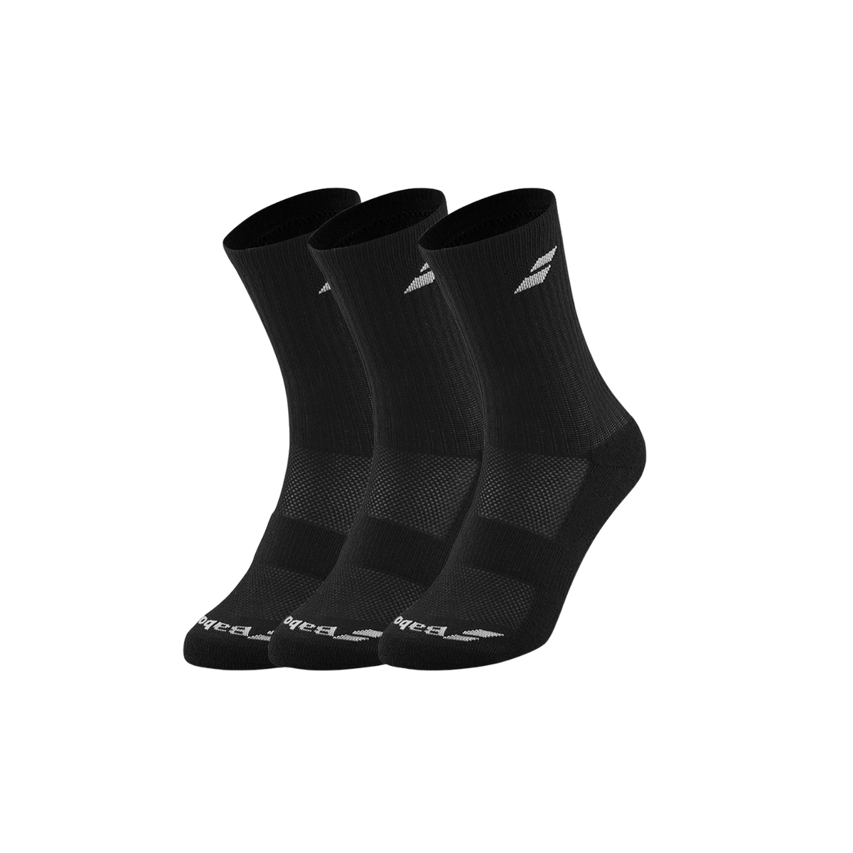 Babolat 3 Pairs Pack Sock Unisex - Black/White Black Clothing Babolat