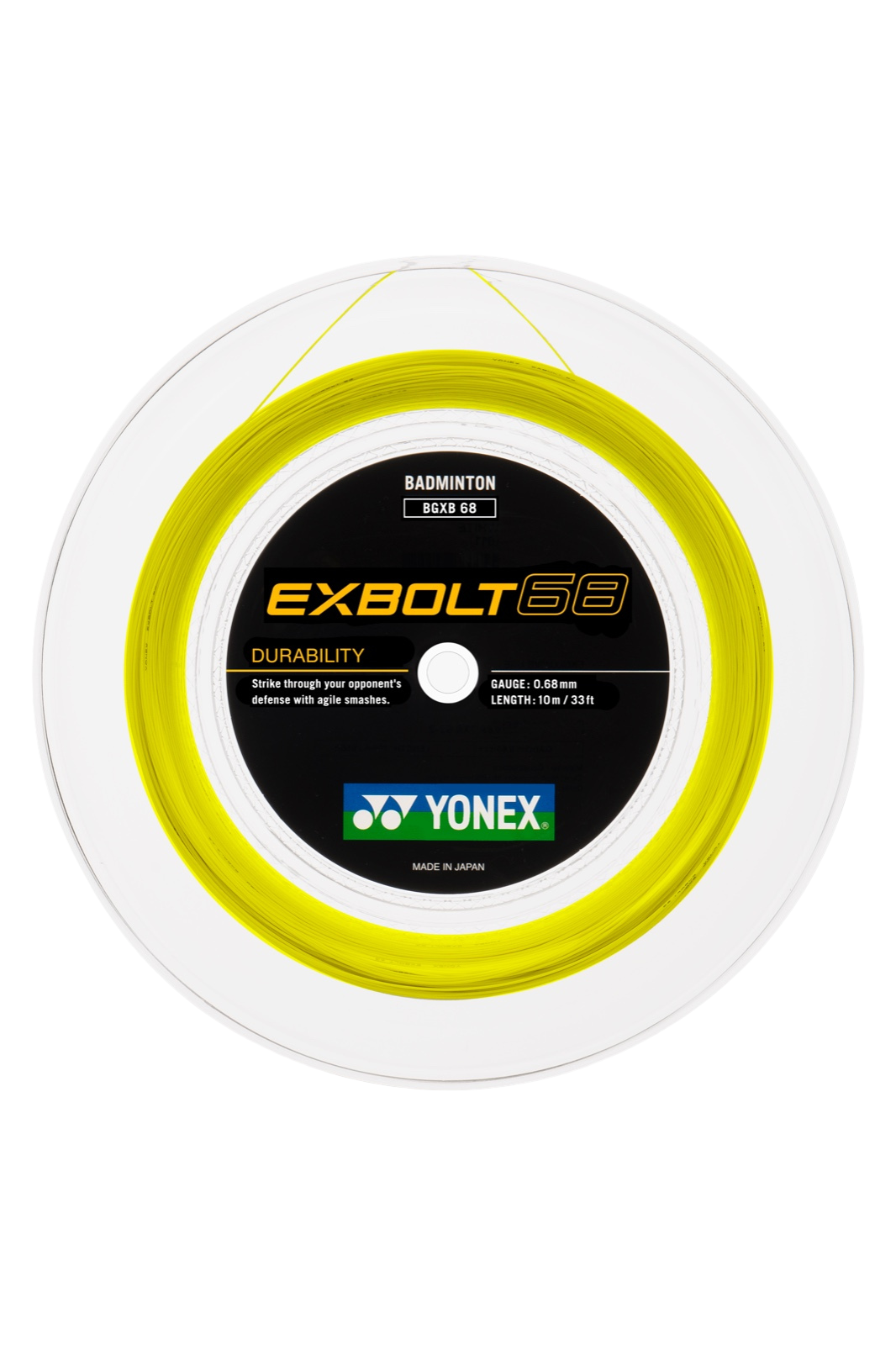 Yonex Exbolt 68 Badminton String (200m Reel) Black String (Reel) Yonex