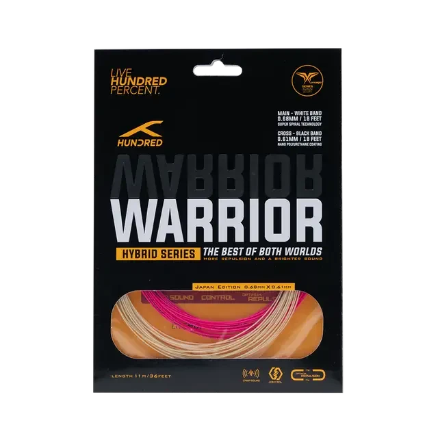 Hundred Hybrid Warrior (HBAA-3M069-5) Badminton String Candy Pink Pearl White 10m Set String (Packs) Hundred