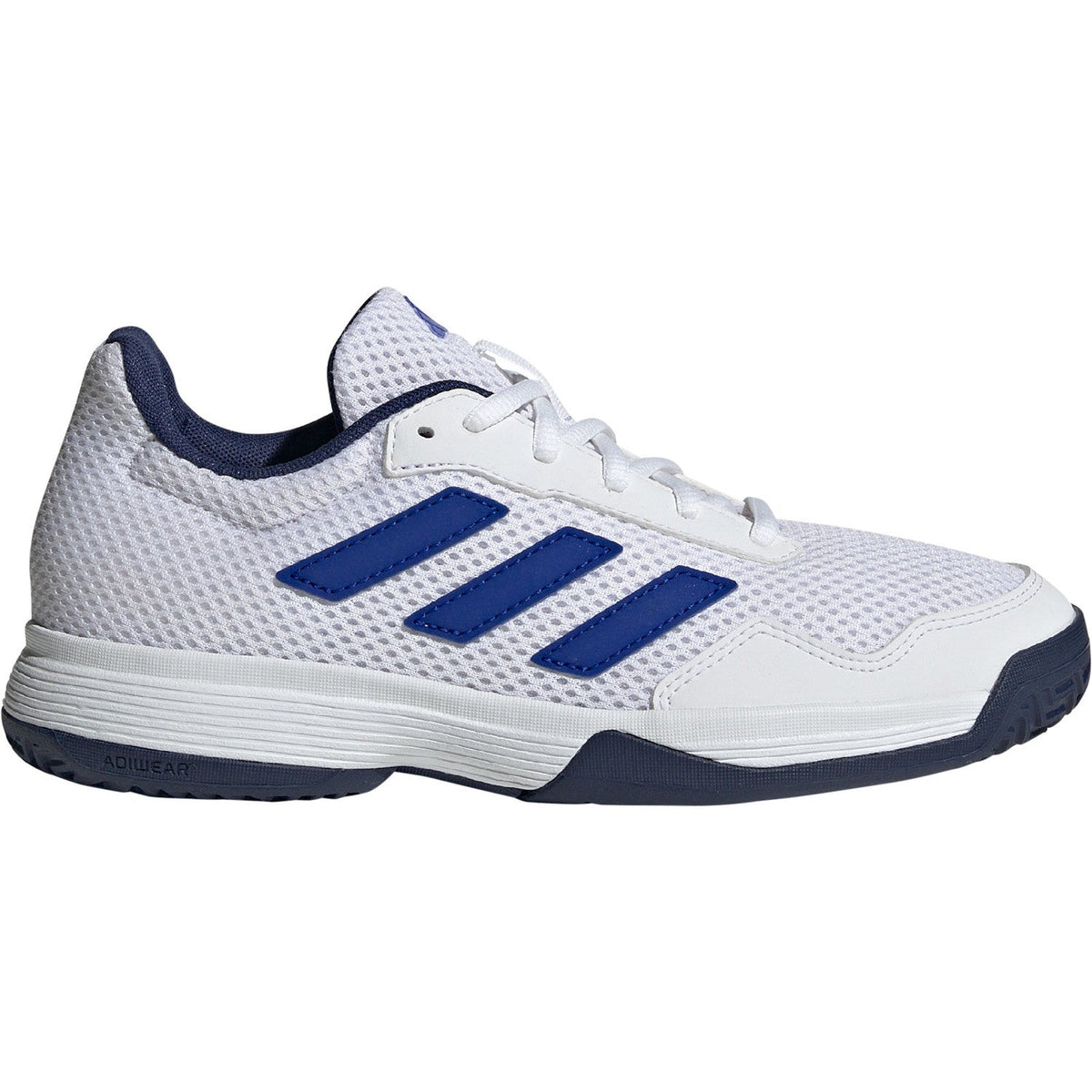 Adidas Gamespec Tennis Shoes Junior - White/Blue Ftwr White Lucid Blue Dark Blue UK 5.5 Tennis Shoes Adidas