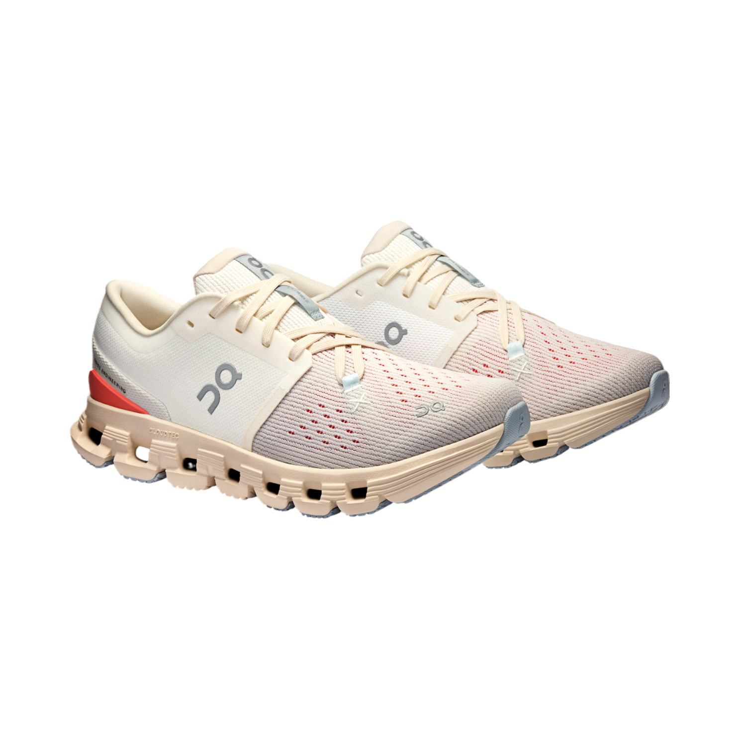 On Cloud X 4 Shoe Women Ivory/Salmon