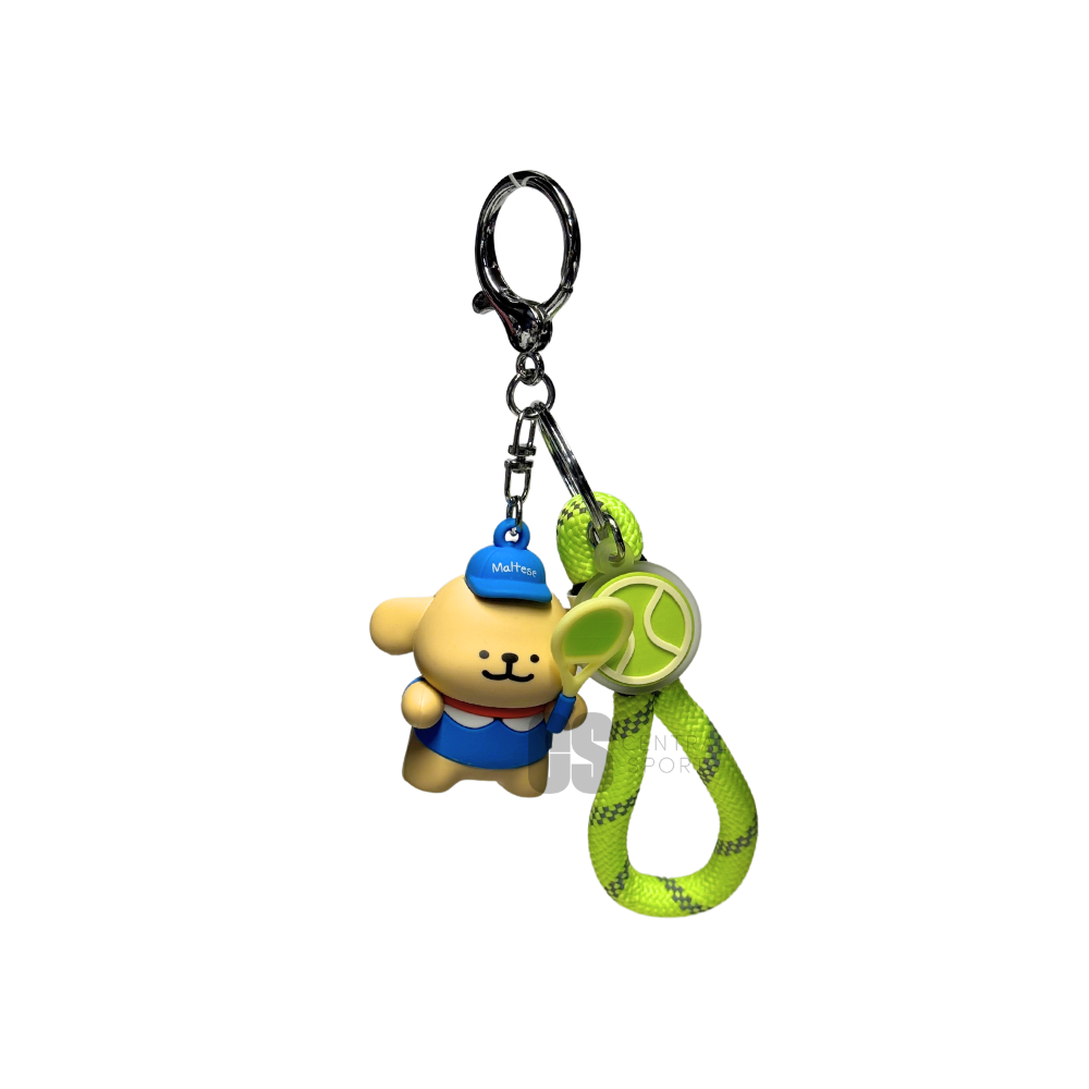 Silicone Yellow Puppy Tennis Keyring GREEN NA Key Ring Central Sports UK