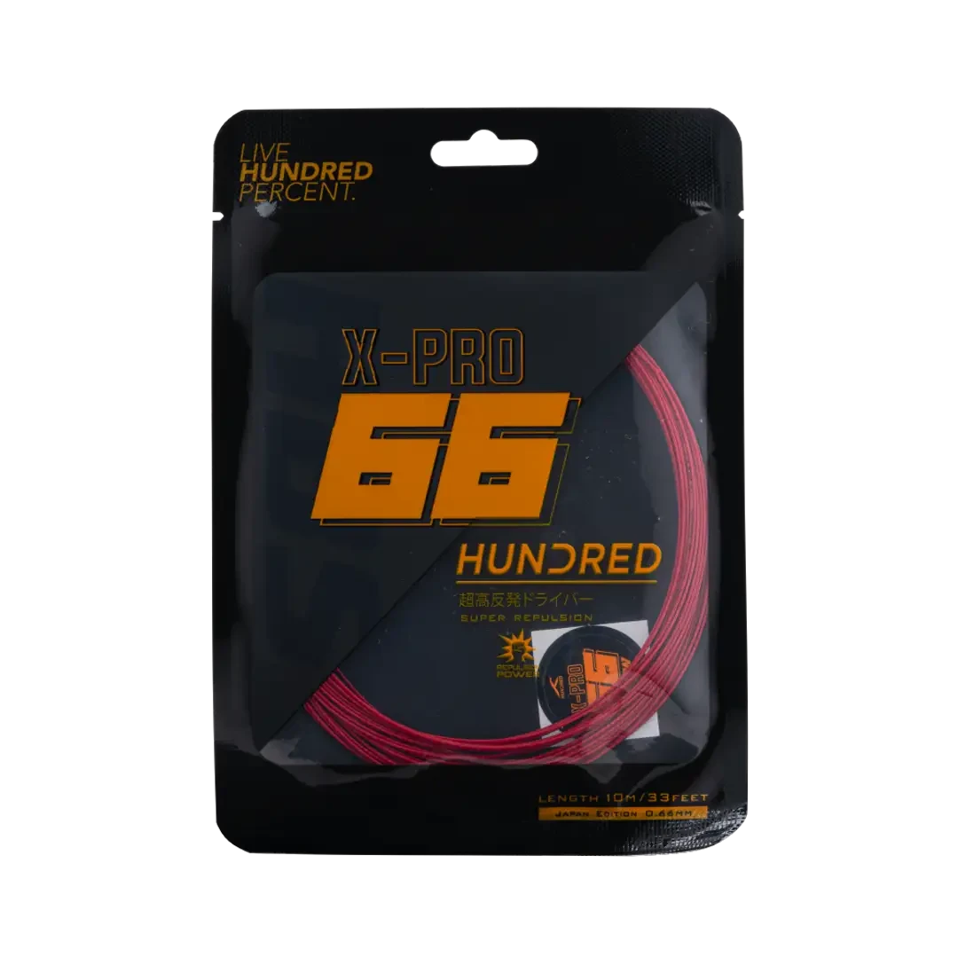 Hundred 66 X Pro Badminton String Set - Red Formula 1 Red 10m Set String (Packs) Hundred