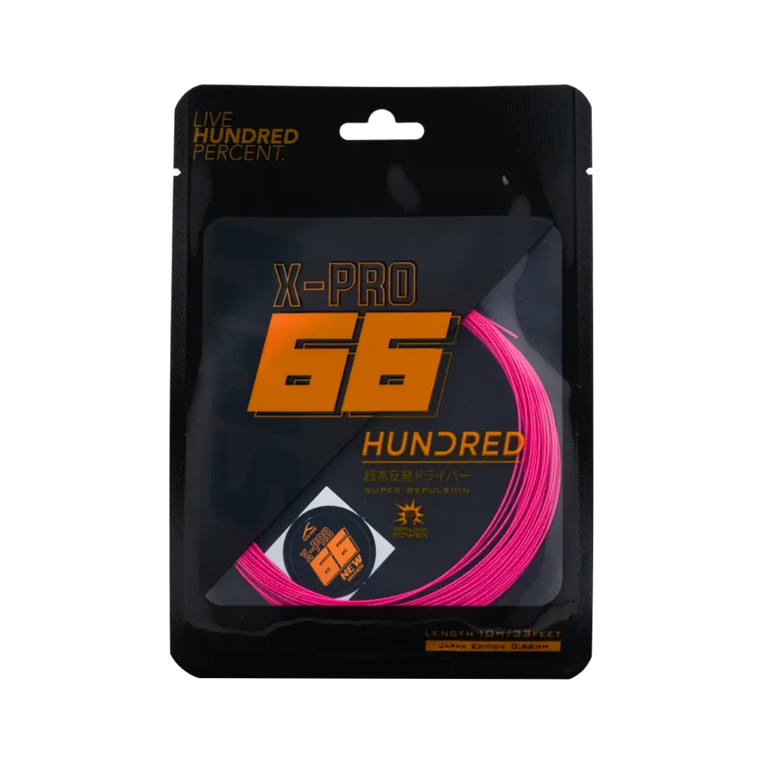 Hundred 66 X Pro Badminton String Set - Pink Candy Pink 10m Set String (Packs) Hundred