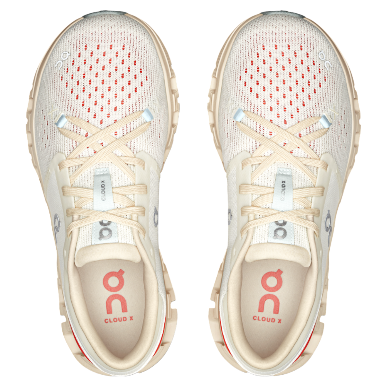 On Cloud X 4 Shoe Women Ivory/Salmon