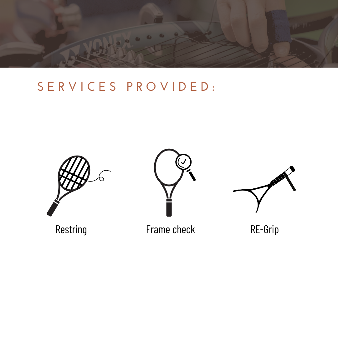 Tennis Racket 'Bronze' Service MOT Tennis Restring Central Sports UK