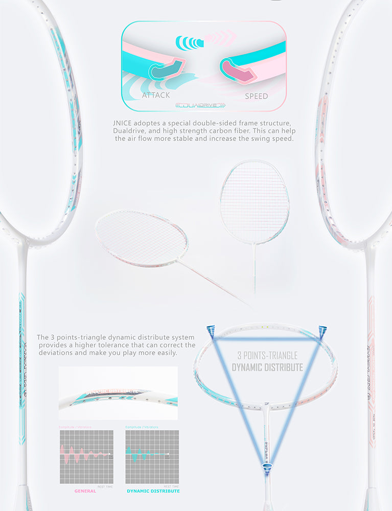 Jnice Duplex 6 5U Badminton Racket Unstrung RDPX-6 Badminton Rackets JNICE