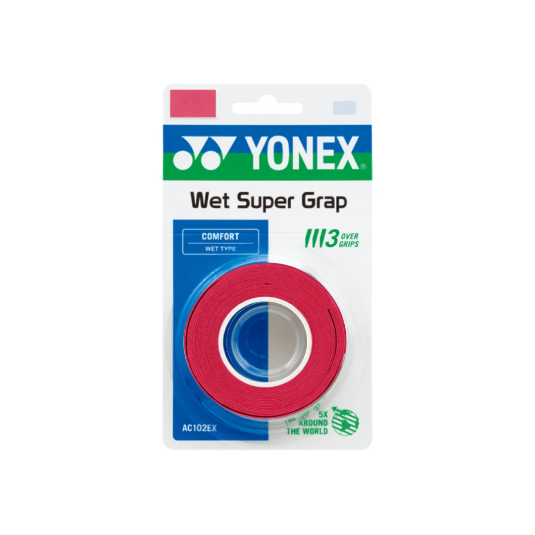 Yonex Wet Super Grap 3 Pcs - Multicolor Red 3 Pieces Clearance Yonex