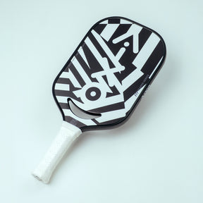 Aixo P14C Reaper Series Chaos Camo 18K Raw Carbon Pickleball Padel Black White One Size Pickleball Paddle Aixo
