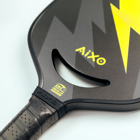 Aixo P14C Reaper Series Insane Bolt 18k Raw Carbon Pickleball Padel Black Yellow One Size Pickleball Paddle Aixo