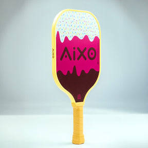 Aixo P11A Scorpion Series Lazy Sundae 3K Raw Carbon Pickleball Padel White Pink Brown One Size Pickleball Paddle Aixo