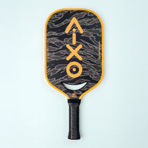Aixo P14C Reaper Series Tiger King 18K Raw Carbon Pickleball Padel Black Orange One Size Pickleball Paddle Aixo