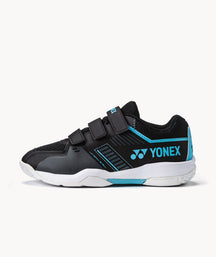Yonex SHBSF1JB PC Strider Flow Badminton Shoe Junior Belt - Black/Blue Black Blue Badminton Shoes Yonex