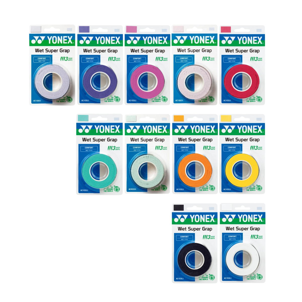 Yonex Wet Super Grap 3 Pcs - Multicolor Clearance Yonex