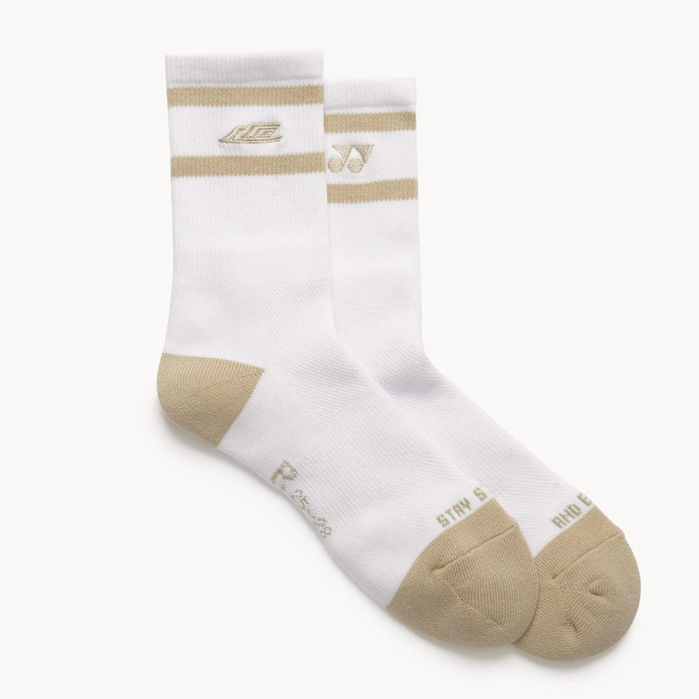 Yonex 19257YX LCW Sport Crew Socks Unisex - Khaki Beige Khaki Beige Clothing Yonex