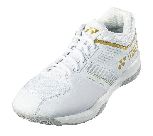 Yonex SHBSF1WEX PC Strider Flow Wide Badminton Shoes Men - White/Gold White Gold Badminton Shoes Yonex