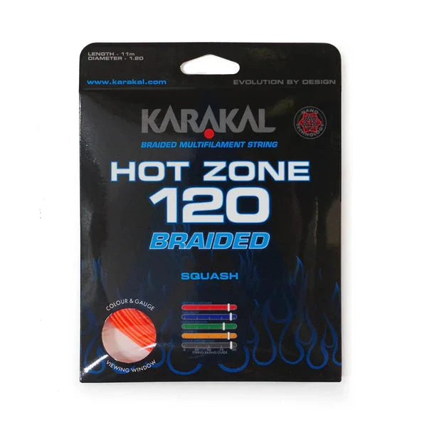 Karakal Hot Zone Braided 120 Squash String KA65103 11m ORANGE Packs 10m Squash String Karakal