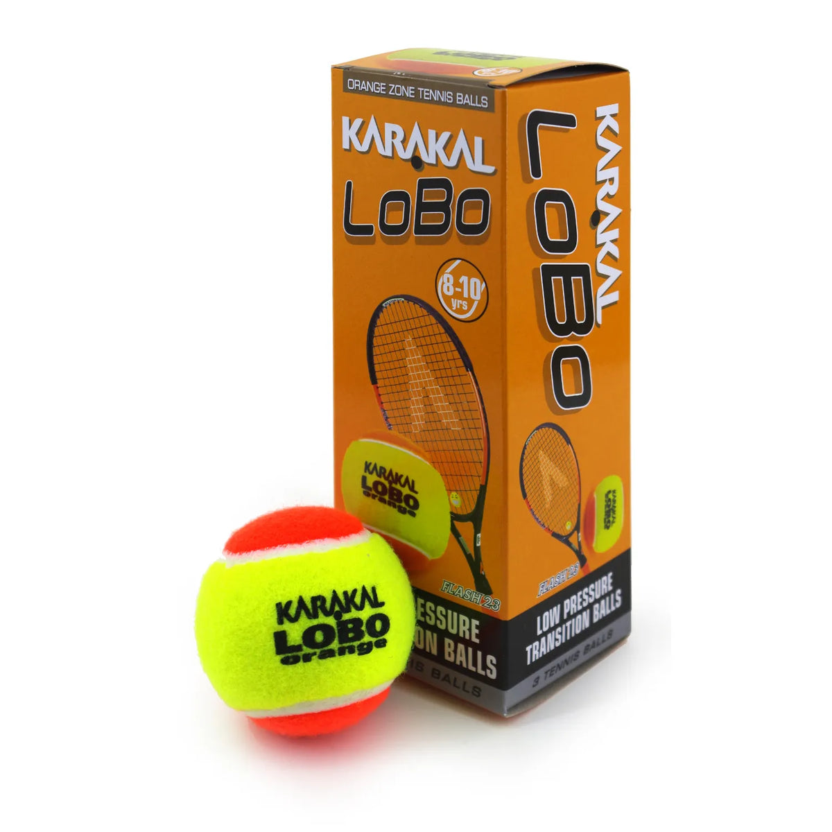 Karakal 3 pack Lobo Orange Junior Stage 2 Tennis Ball KZ8523