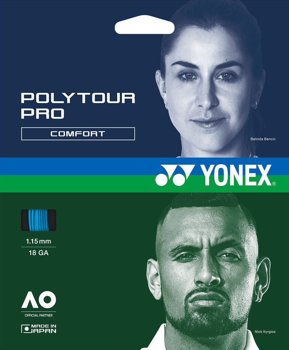 Yonex Polytour Pro 1.15mm 12M Tennis String 12m Set BLUE String (Packs) Yonex