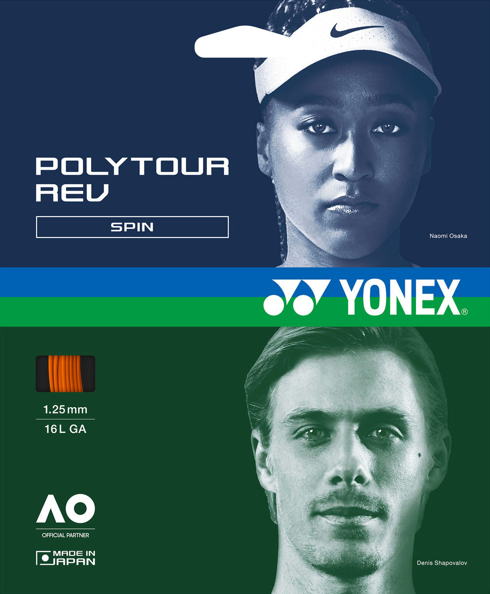 Yonex Polytour Rev 1.25mm 12m Pack Tennis String Orange