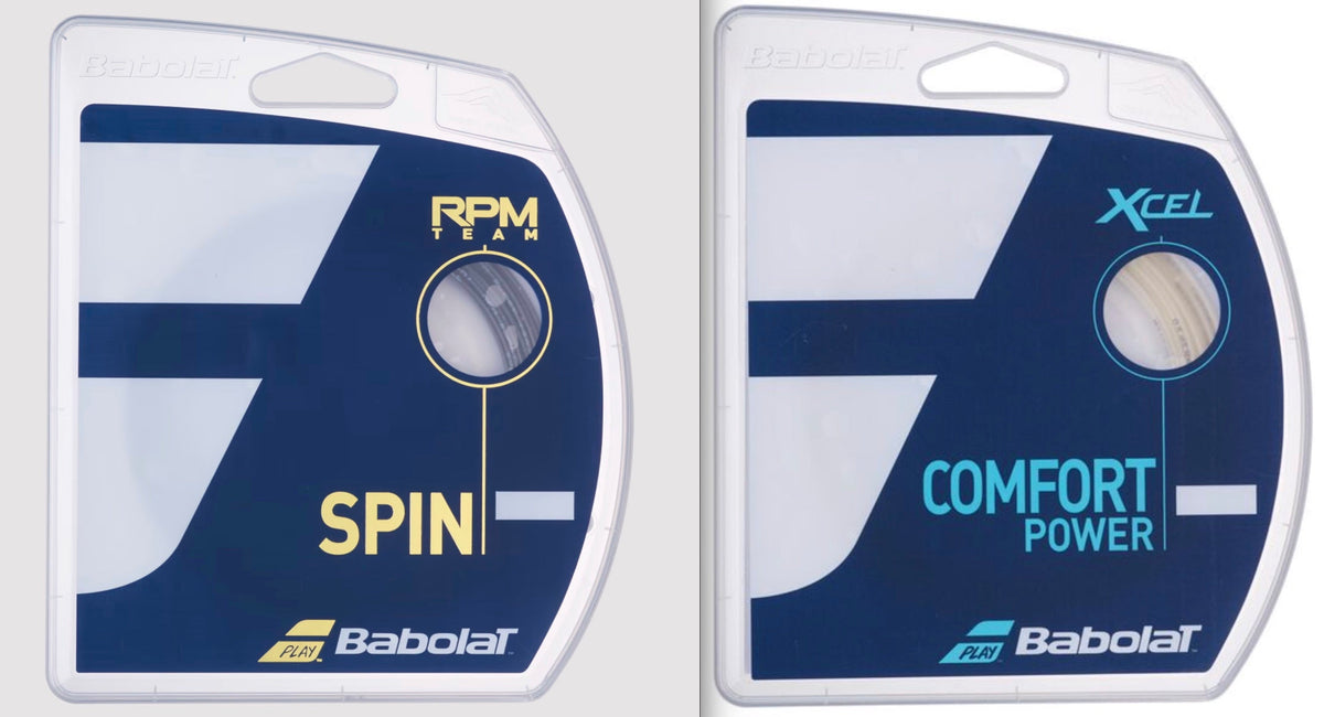 Half Price Tennis String Upgrade-Hybrid Babolat RPM Blast + Xcel Add-on