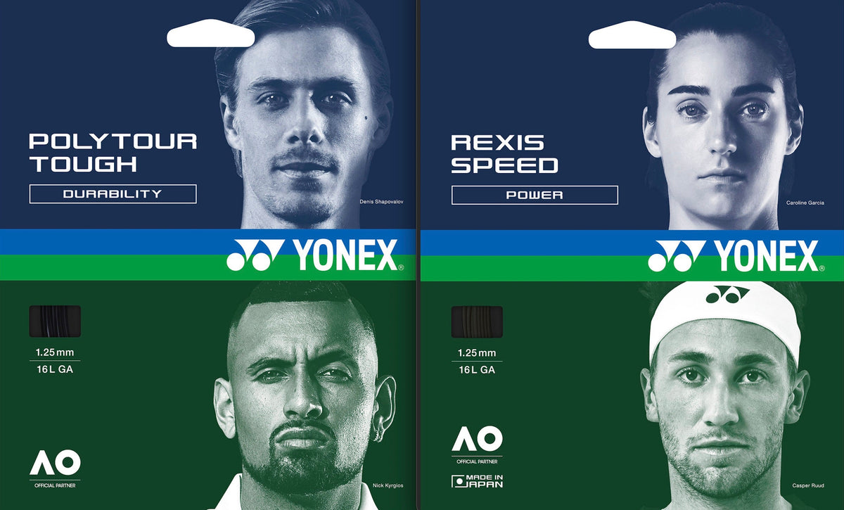 Half Price Tennis String Upgrade-Hybrid Yonex Polytour Tough + Rexis Speed Add-on