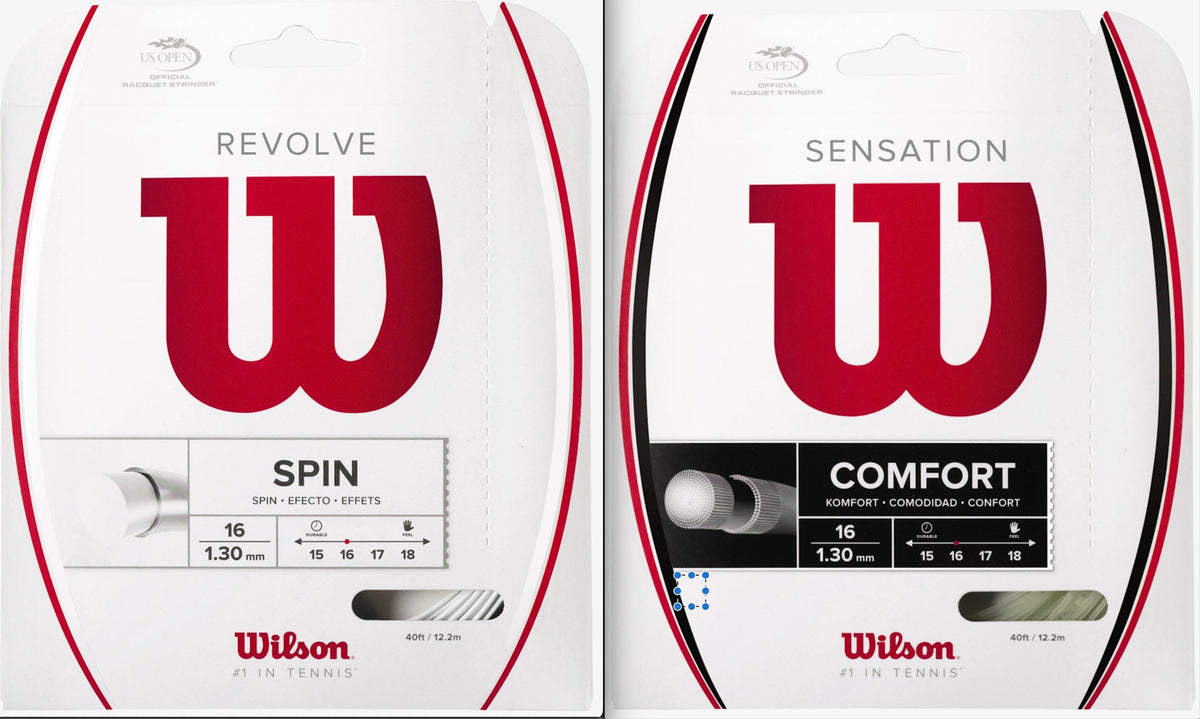 Half Price Tennis String Upgrade-Hybrid Wilson Revolve + Wilson Sensation 16 Add-on