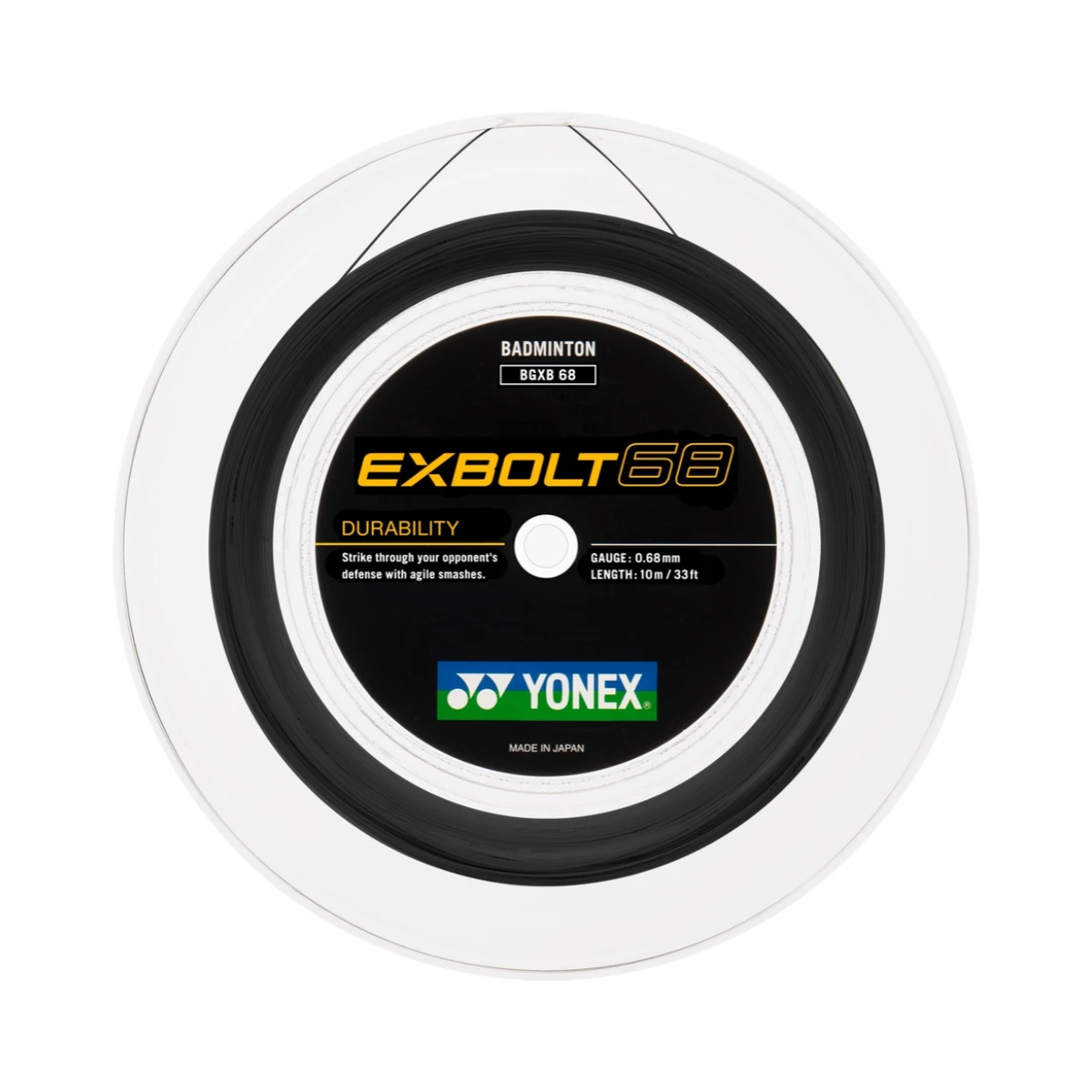 Yonex Exbolt 68 Badminton String (200m Reel) Black String (Reel) Yonex