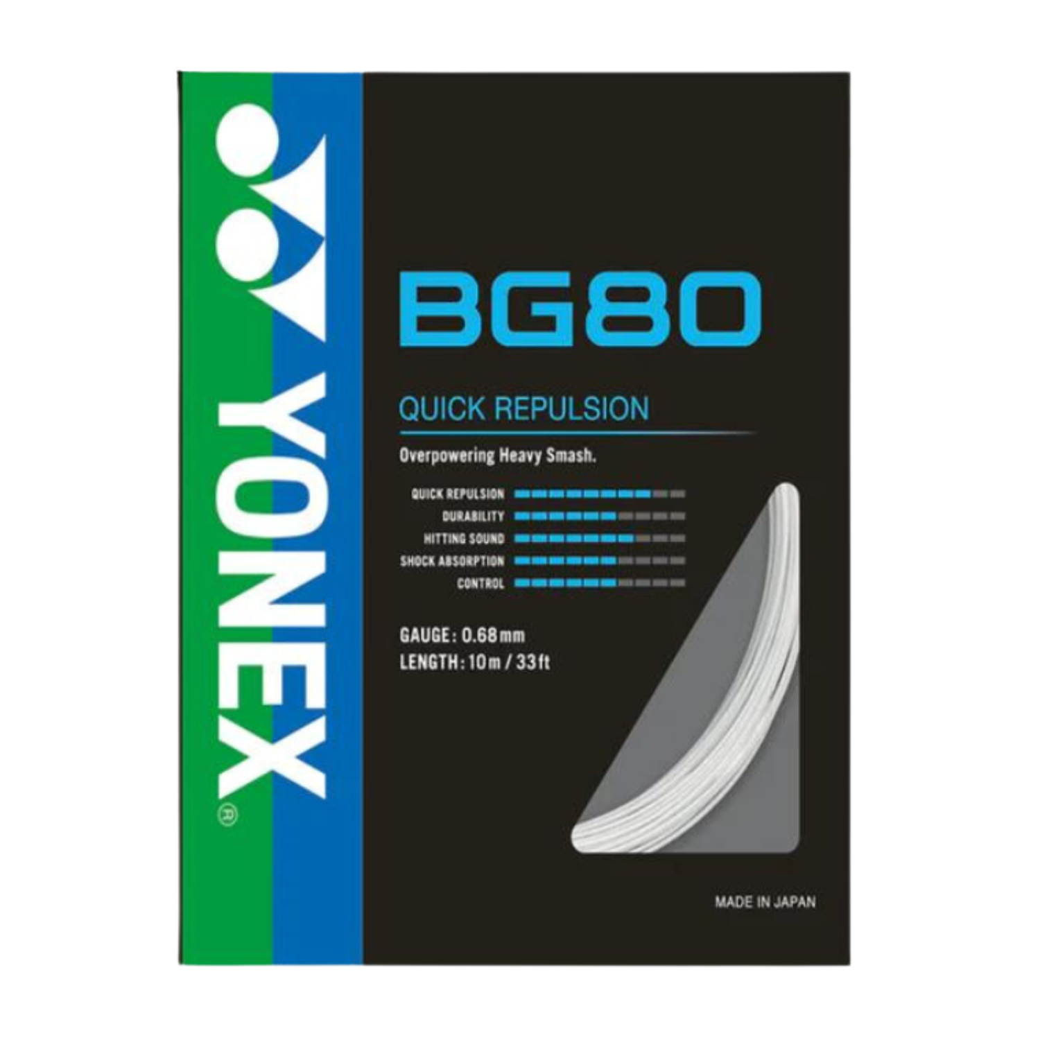 Yonex BG80 Badminton String (10m Set) White