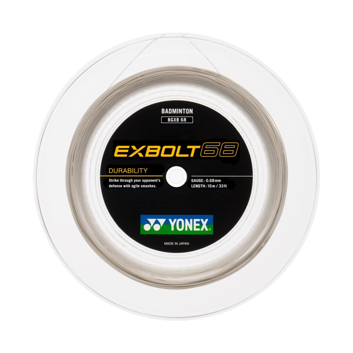 Yonex Exbolt 68 Badminton String (200m Reel) White String (Reel) Yonex