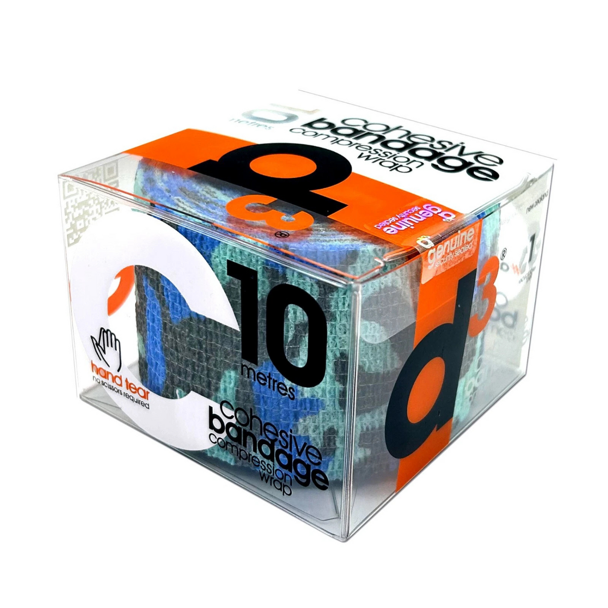 D3 Cohesive Bandage Compression Wrap 10mx50mm - Assorted Colour Choices Blue Camo 50mm x 10m Medical Tape & Bandages D3