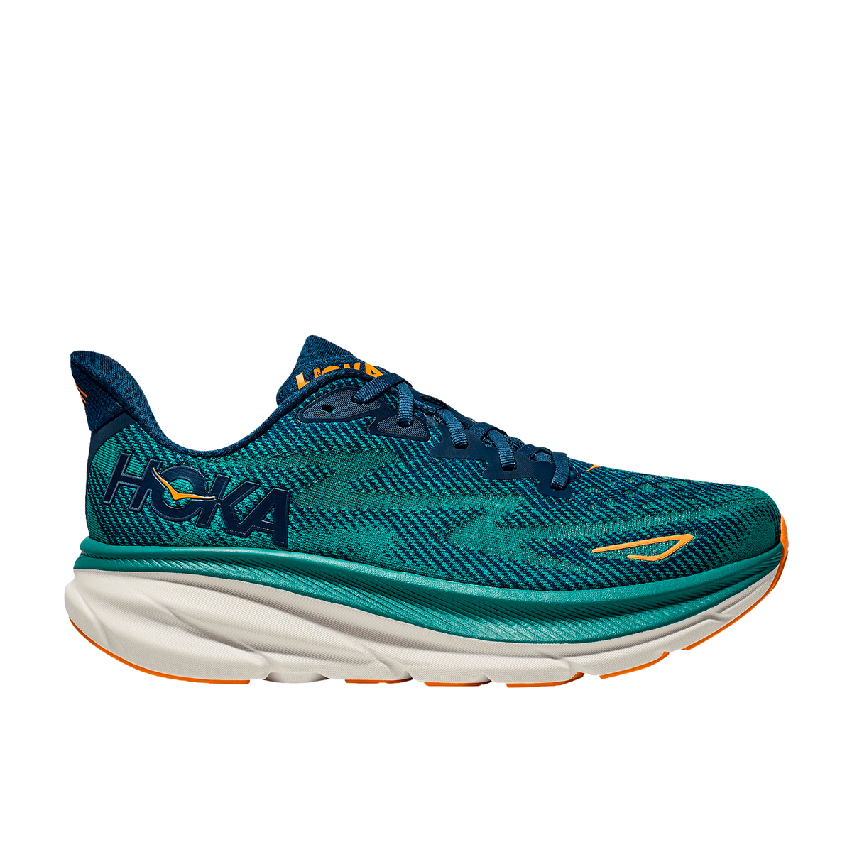 Hoka Clifton 9 Running Shoes Men, Midnight/Oceanic, front view