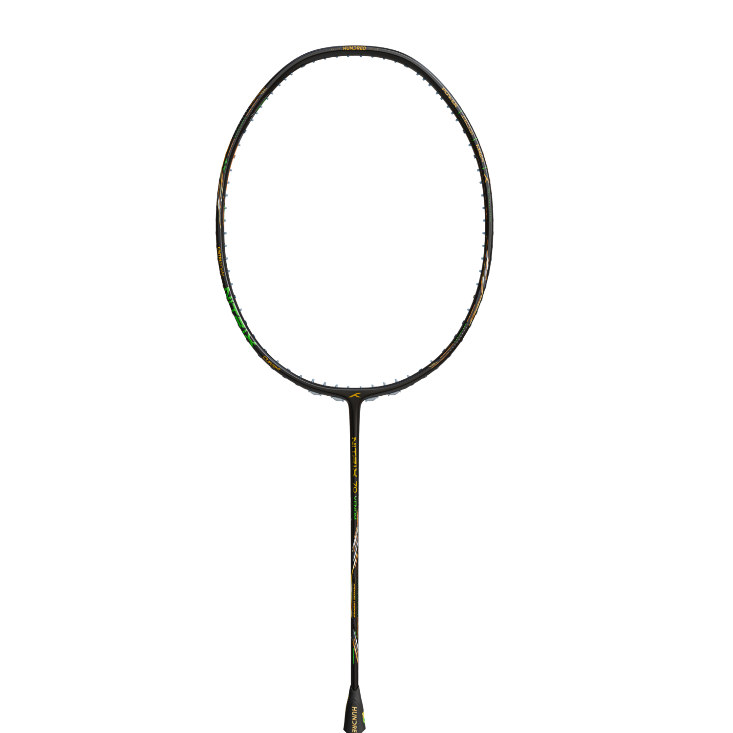 Hundred Nitrix 70 Venom Badminton Racket - Black/Green Badminton Rackets Hundred