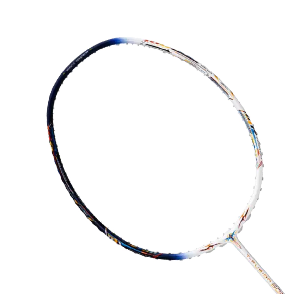 Hundred T-Fusion 500 Control 4U Badminton Racket - White/Navy White Navy 4U6 Badminton Rackets Hundred