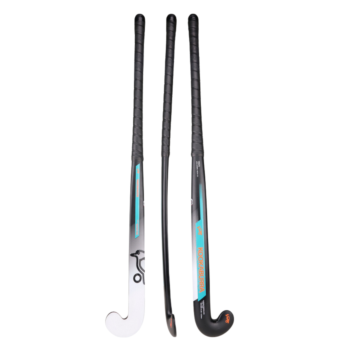 Kookaburra MB25 Hockey Stick, Black/White, front view