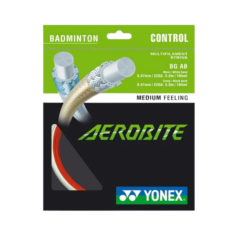 Yonex Aerobite String (10m Set) White/Red White Red 10m Set String (Packs) Yonex
