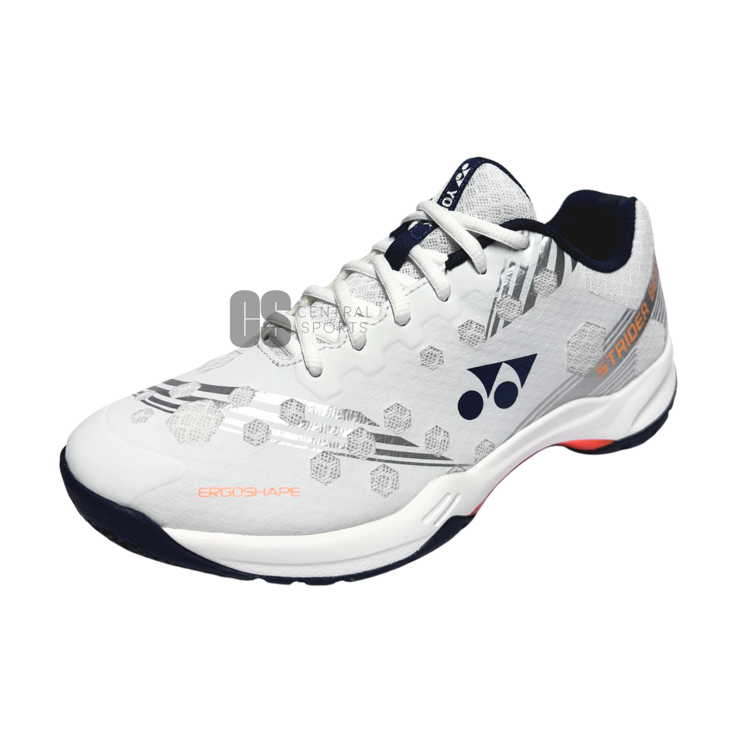 Yonex SHBSB1EX PC Strider Beat Badminton Shoes Men - White/Orange Badminton Shoes Yonex