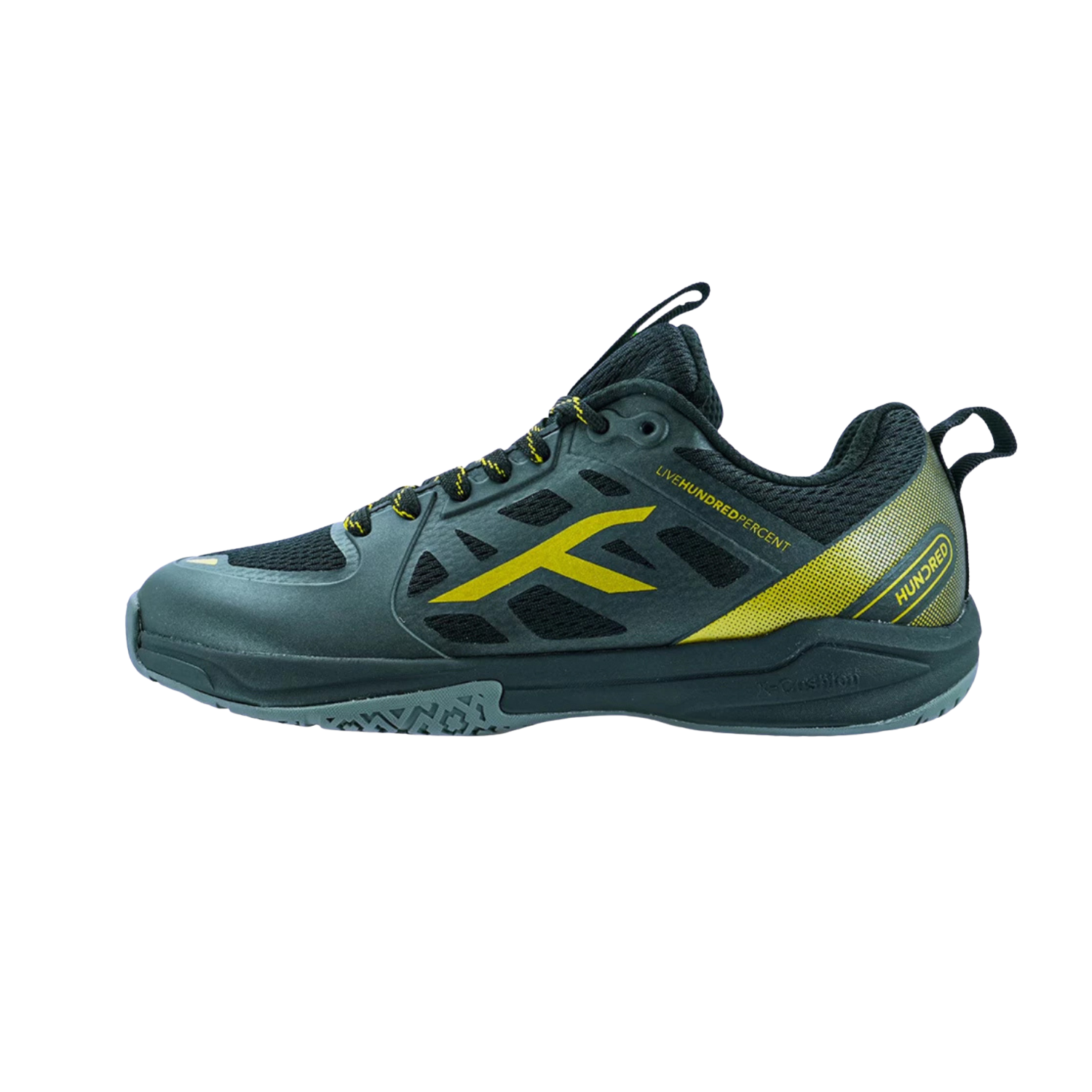 Hundred Velocity Z Badminton Shoes - Black/Gold Badminton Shoes Hundred