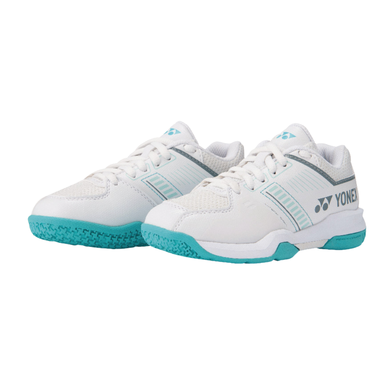Yonex SHBSF1JREX PC Strider Flow Badminton Shoe Junior Lace - White/Mint Badminton Shoes Yonex