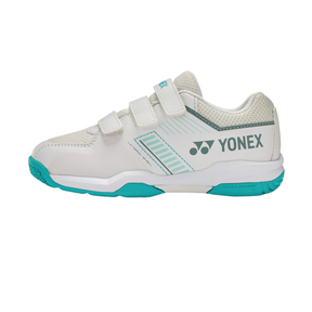 Yonex SHBSF1JBEX PC Strider Flow Badminton Shoe Junior Belt - White/Mint Badminton Shoes Yonex