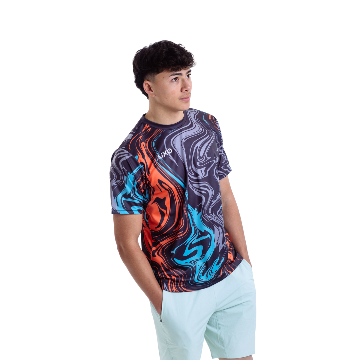 Aixo Chrome Mens T Shirt Graphite T Shirt Aixo