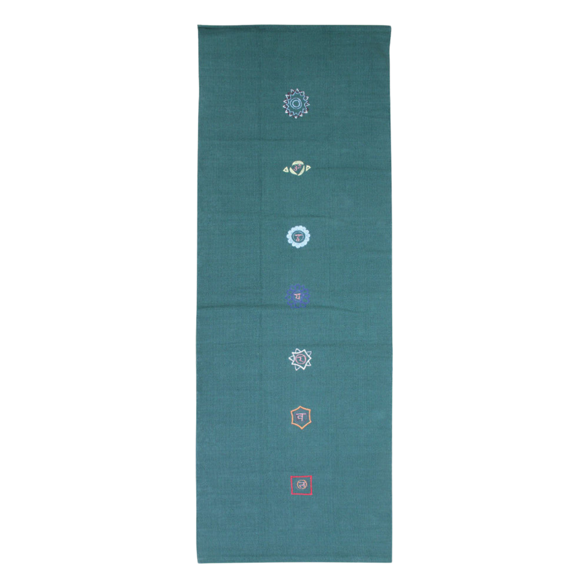 Fitness Mad Cotton Fitness Rug - Chakra Pattern Forest Green One Size Accessories Fitness-Mad
