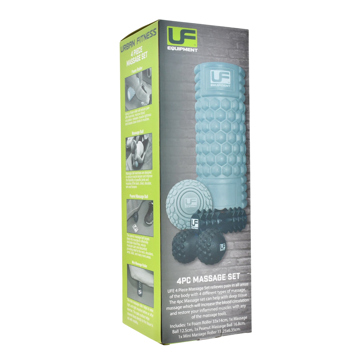 Fitness Mad Massage Set 4 Piece Recovery Kit - Turquoise/Black Exercise & Fitness Fitness Mad