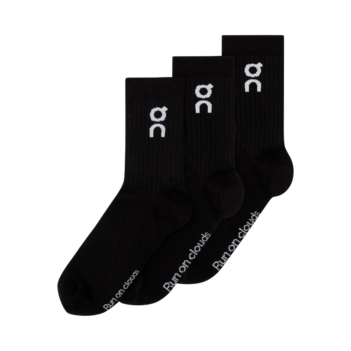 On Running Logo Sock High 3 Pack - Black Black Clothing On Running