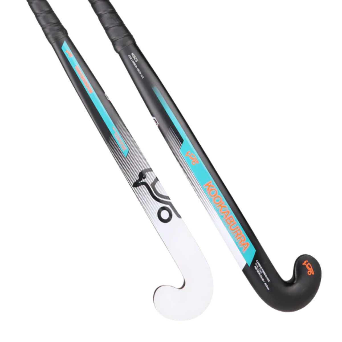 Kookaburra MB25 Hockey Stick, Black/White, back view