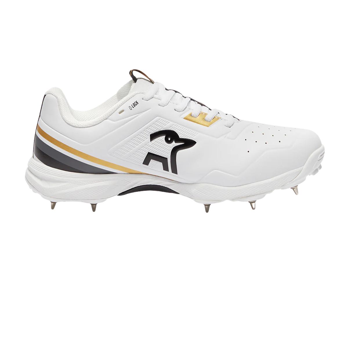 Kookaburra KC 3.0 Cricket Spikes - White/Gold White Gold Cricket Shoes Kookaburra