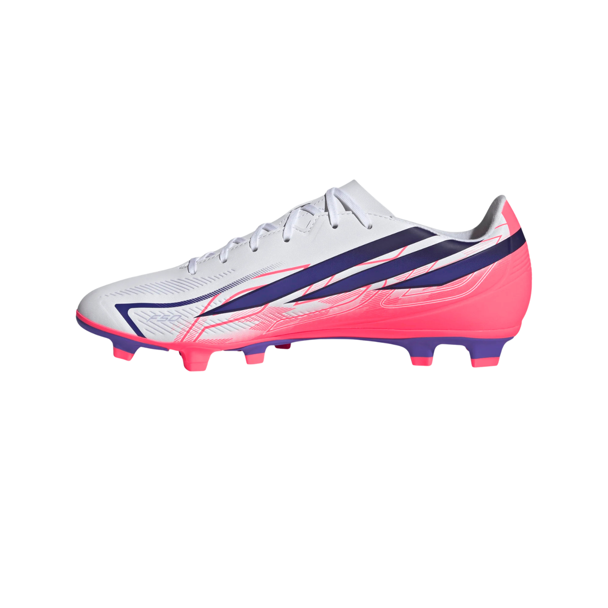 Adidas F50 Hyperfast Club FG/MG Football Boots Unisex - White/Purple/Pink White Purple Pink Football Boots Adidas