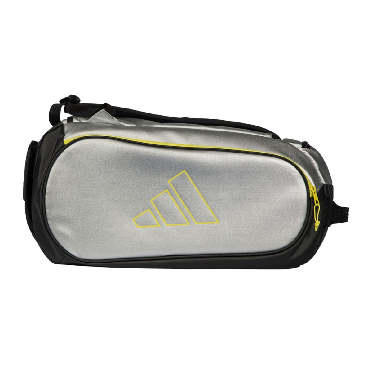 Adidas Tour Silver 2026 Racket Bag, Silver/Lime, front view